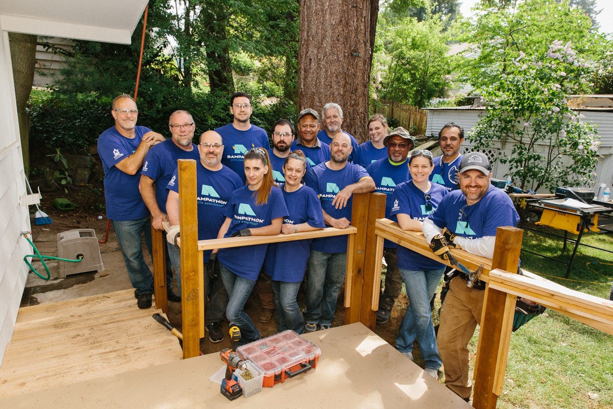 Rampathon Volunteers: Irons Brothers Construction Builds Wheelchair Ramps