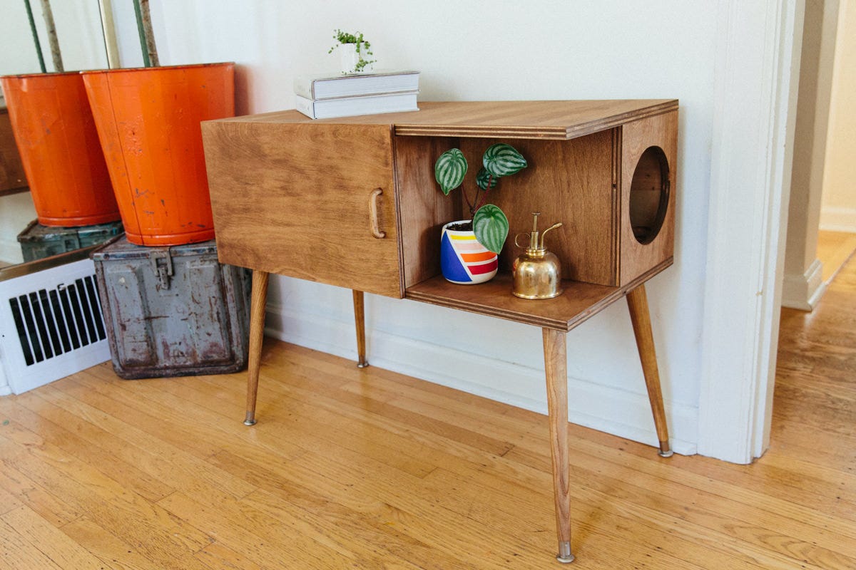 How to Make a DIY Mid-Century Litter Box