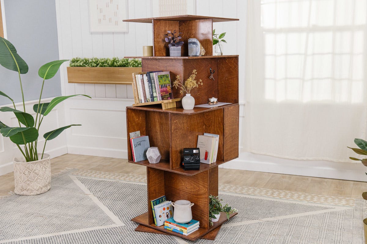 DIY Rotating Bookshelf