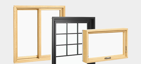 Three different window frames floating one in front of the other.