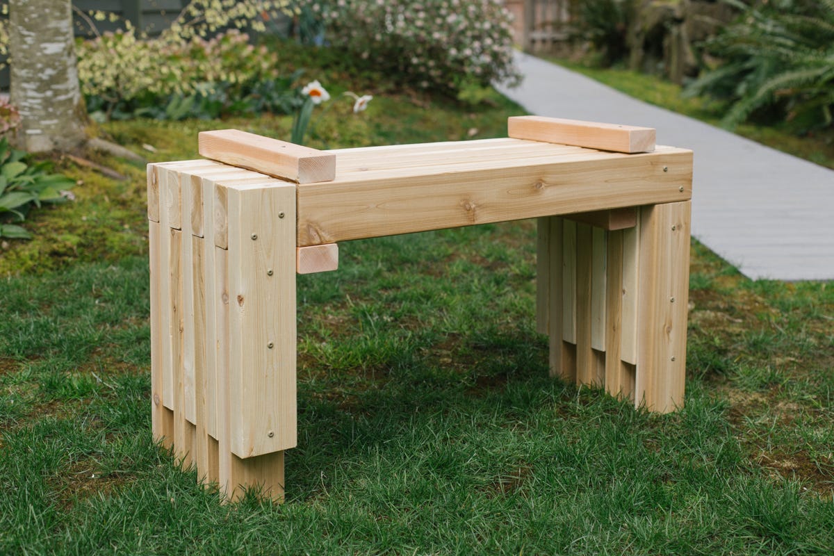 diy expandable bench Wood DIY expandable bench, at shortest length.