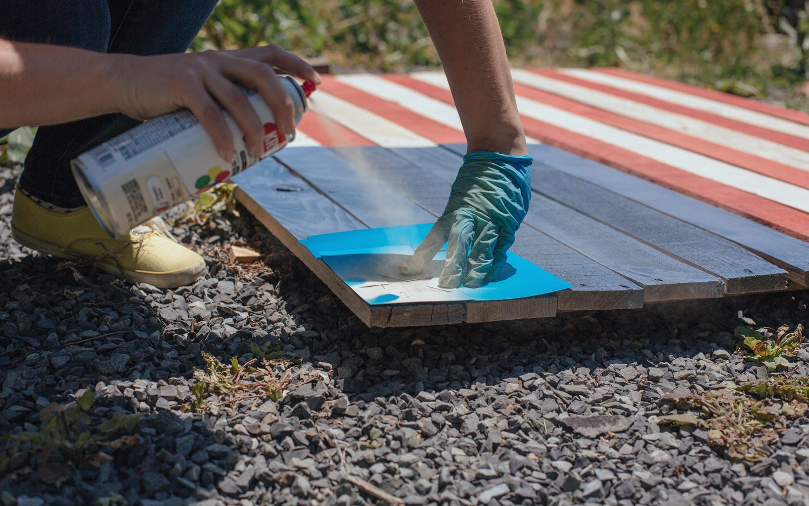 american flag pallet sign