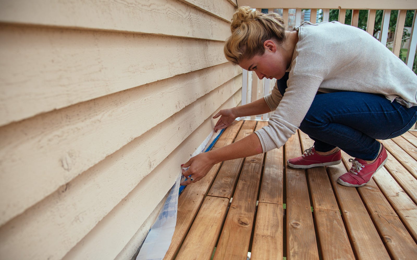 cleaning deck surface