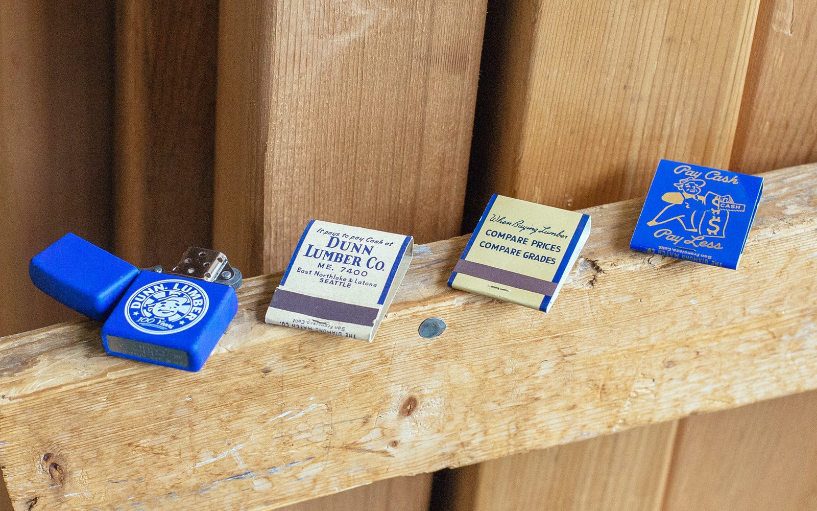 dunn lumber lighter and matchbooks