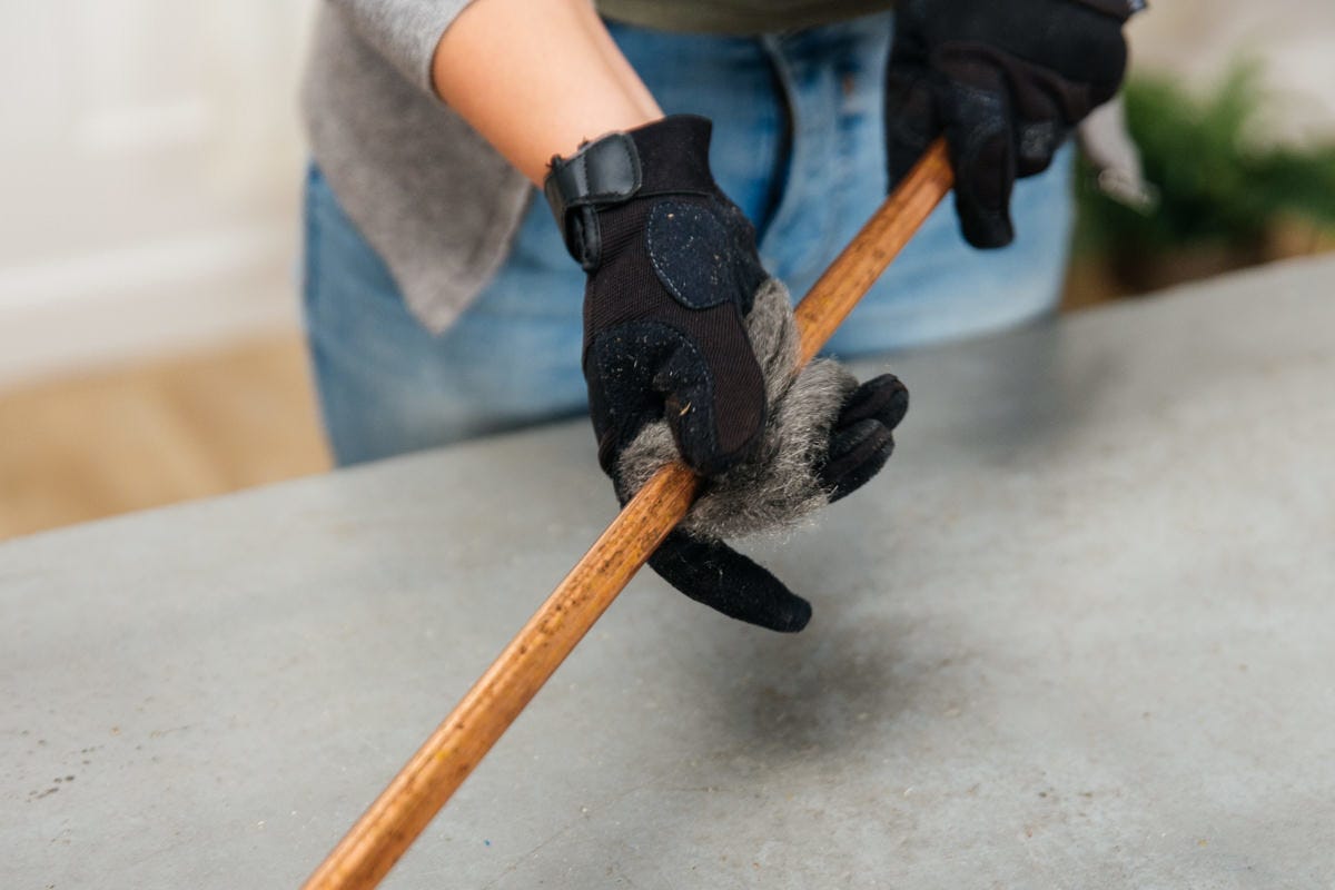 dirty copper pipe with gloves dirty copper pipe with gloves