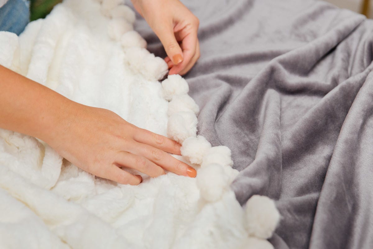 pom poms to blanket pom poms to blanket