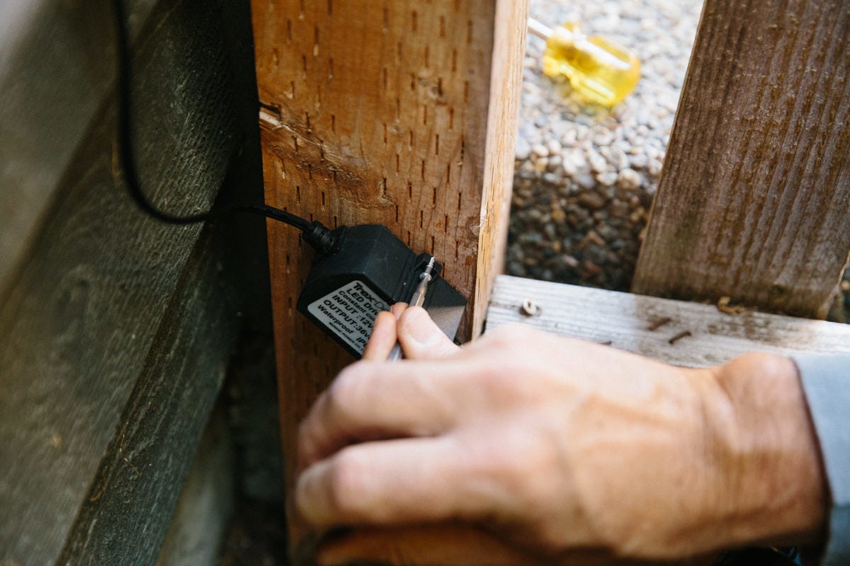 installing outdoor spotlight installing outdoor spotlight