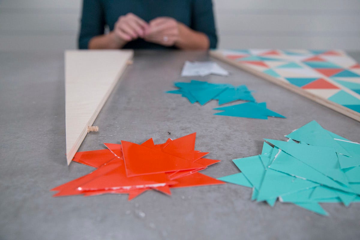 orange and blue shapes on christmas tree orange and blue shapes on christmas tree