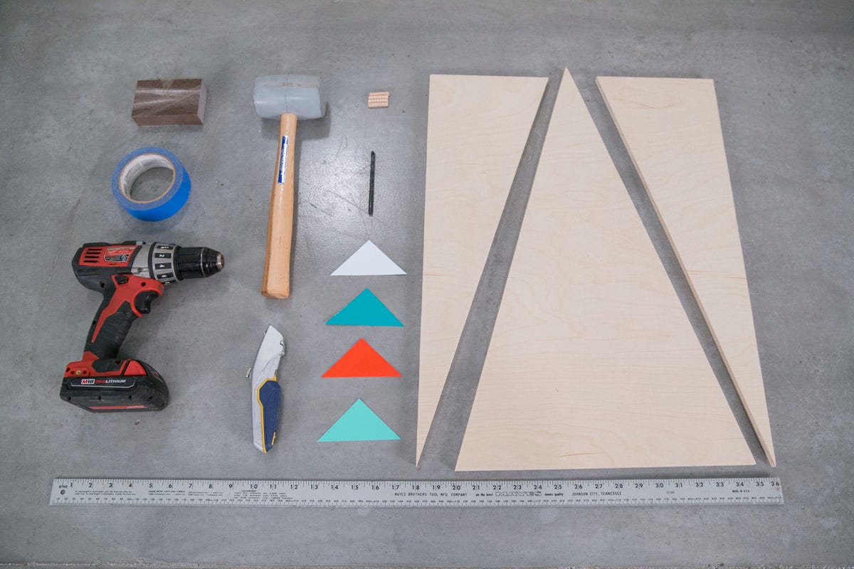 geometric christmas tree materials
