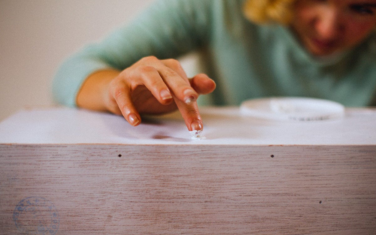fill screw holes for dollhouse