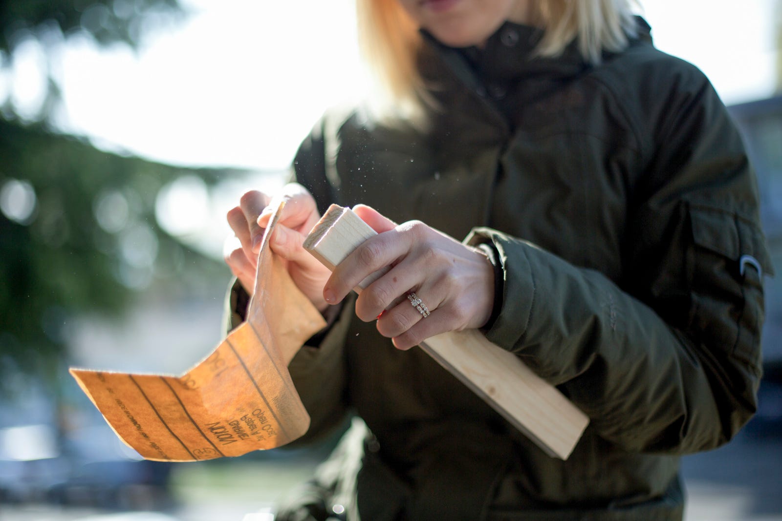 sanding wood for mid century planter