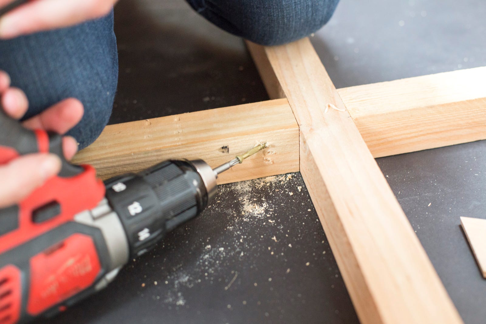 drilling into cross beam of trellis drilling into cross beam of trellis