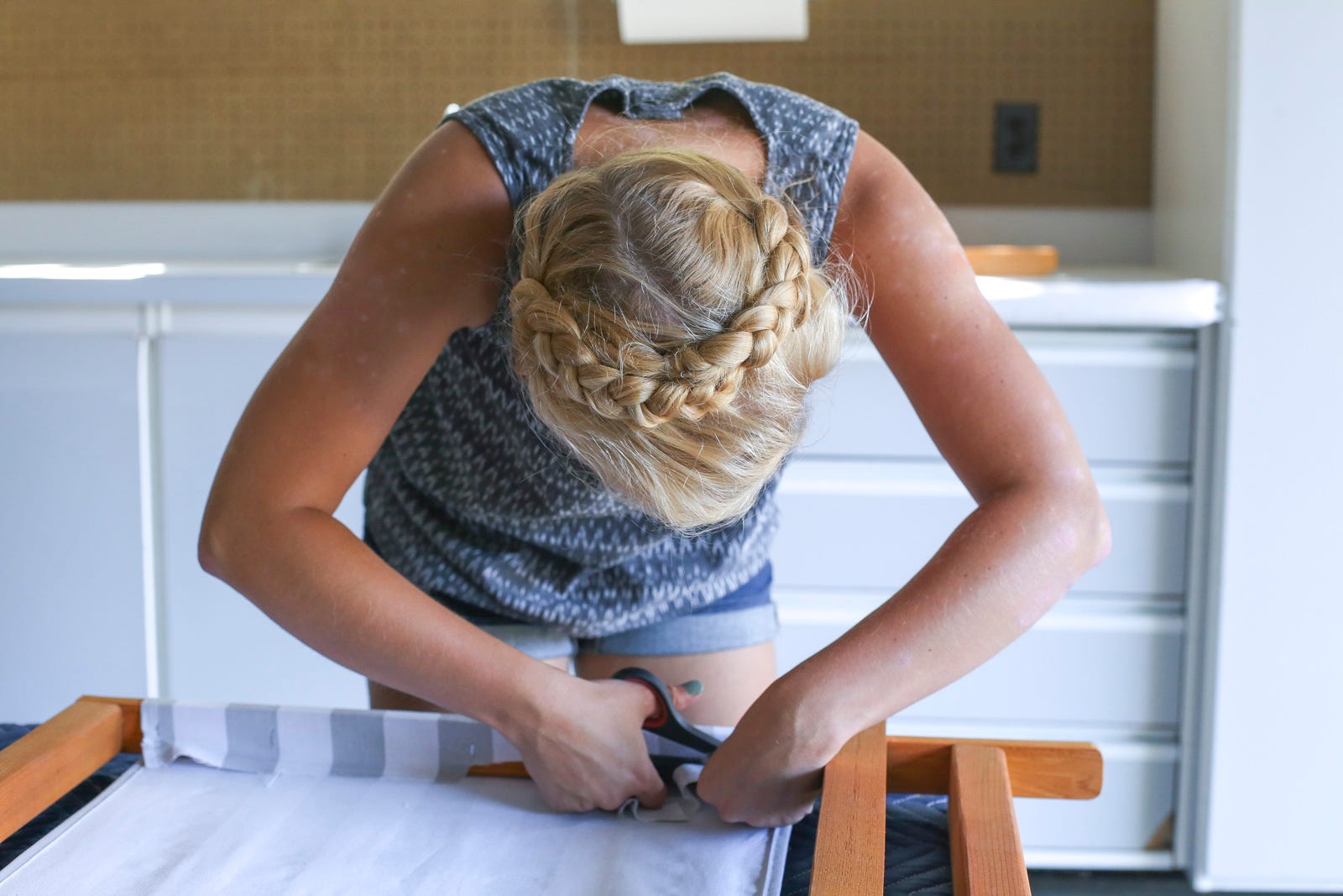 cutting chair fabric