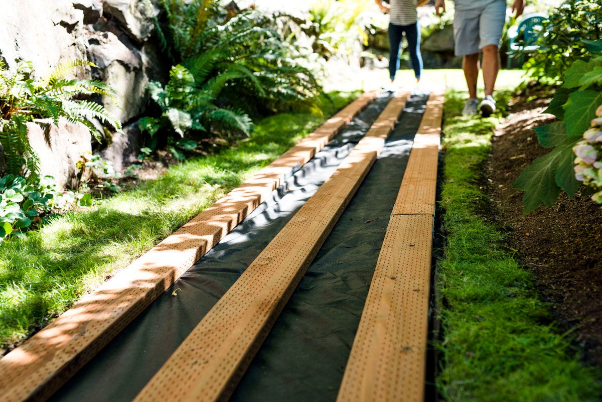 building a wooden boardwalk