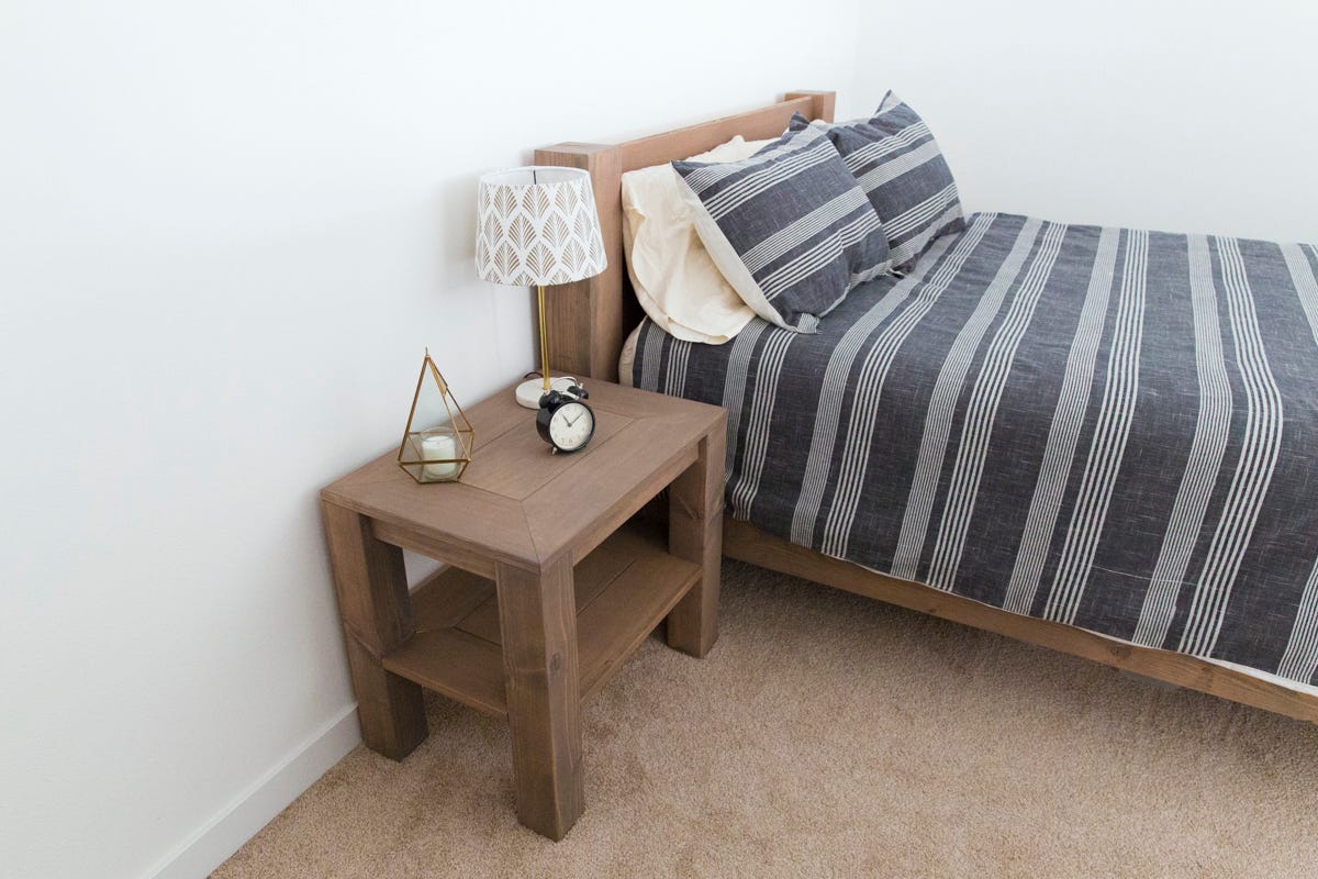 bed frame with nightstand