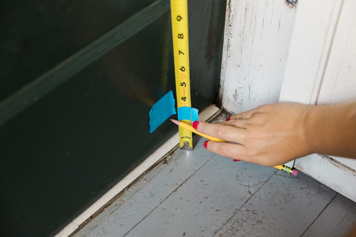 Mount door sweep onto door Mount door sweep onto door
