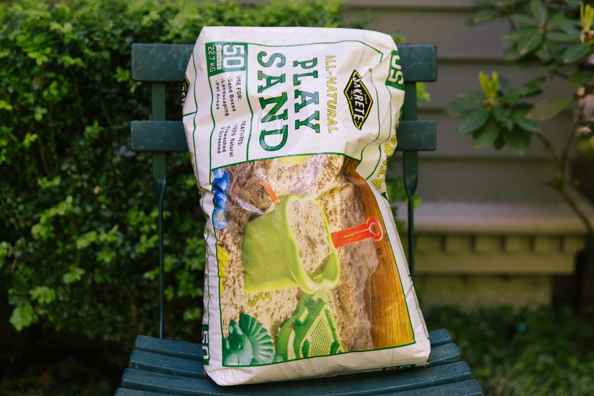 Bag of play sand.