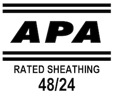 Stamp panel grade and span rating: "APA RATED SHEATHING. 48/24"