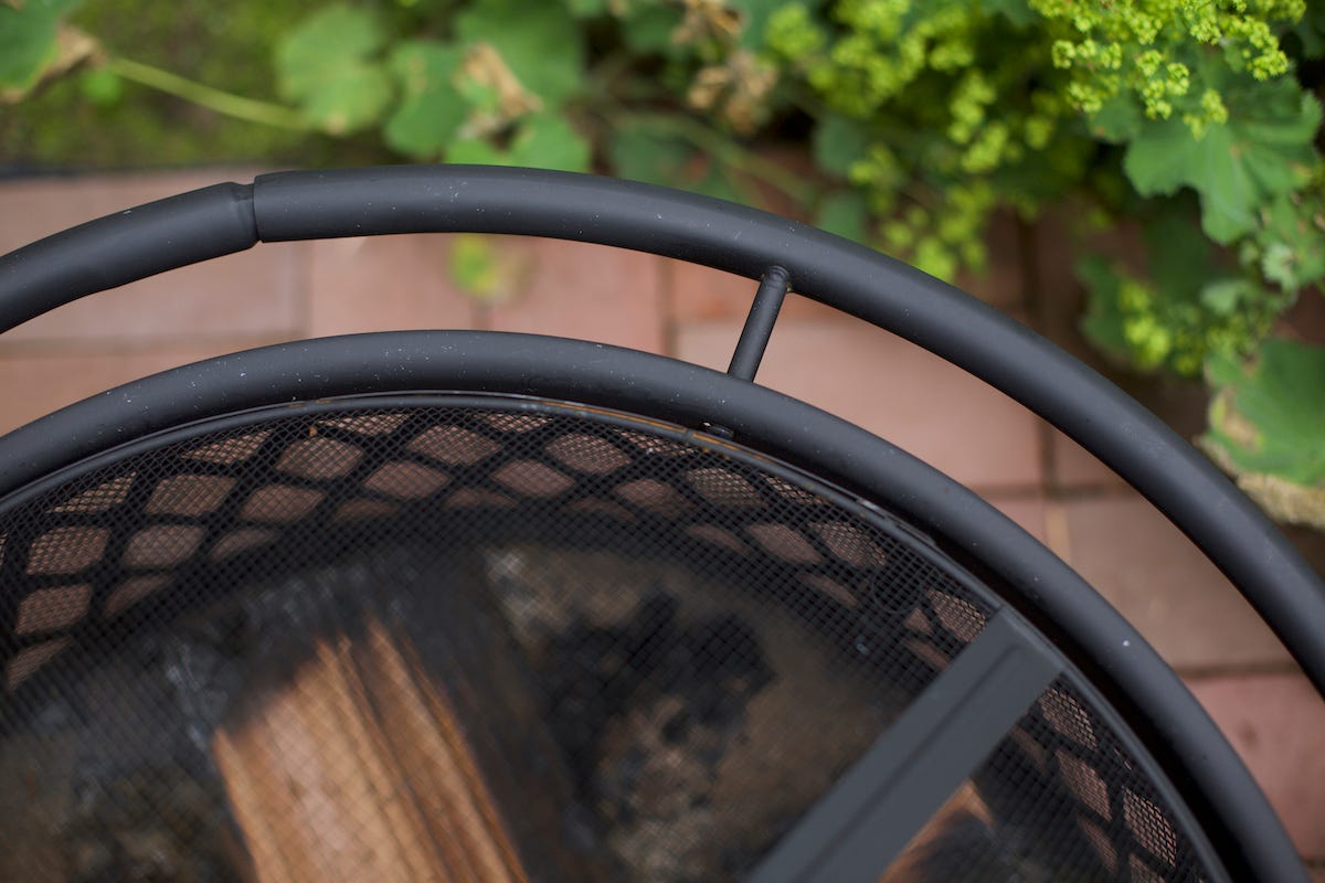 Close-up of edge of fire pit.